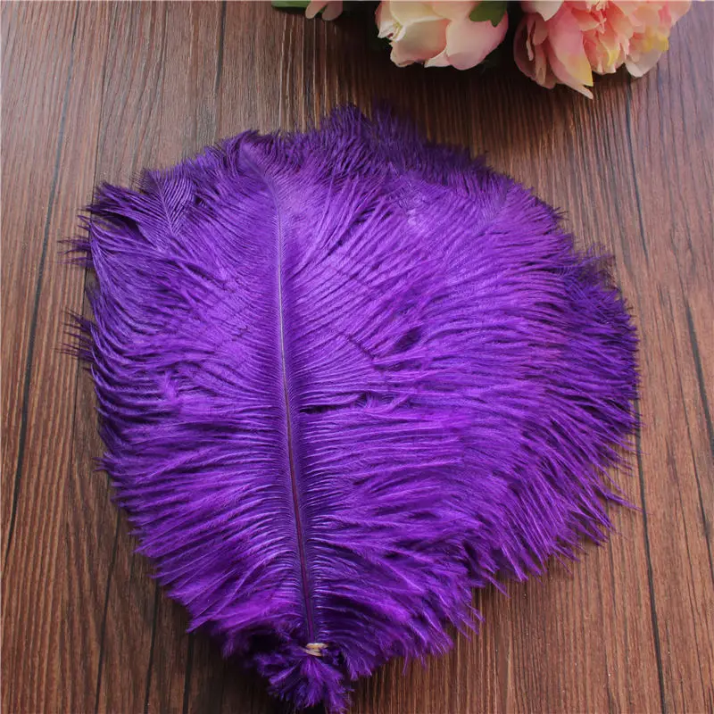 /10 шт полный натуральный страусовый перо украшенный перьями украшения из перьев/20-25 см - Цвет: purple
