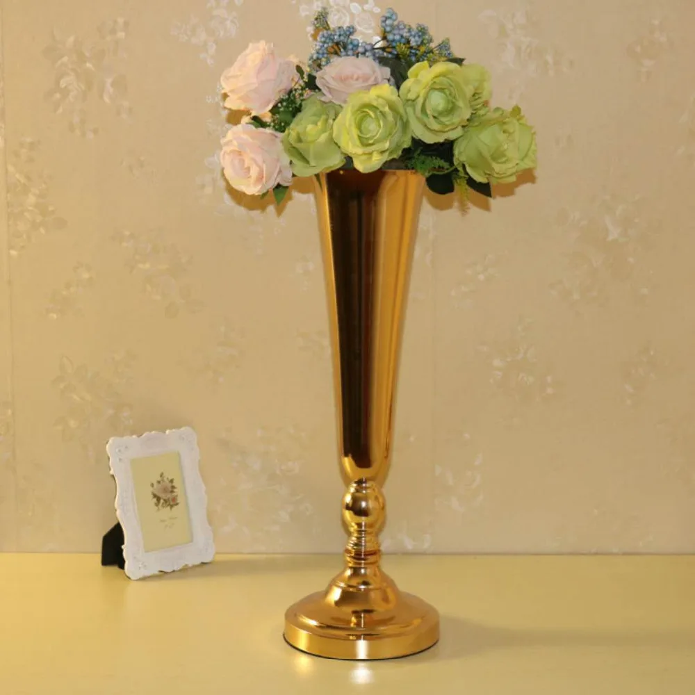 Wedding Gold Decoration Table Centerpiece Vases Metal Flower