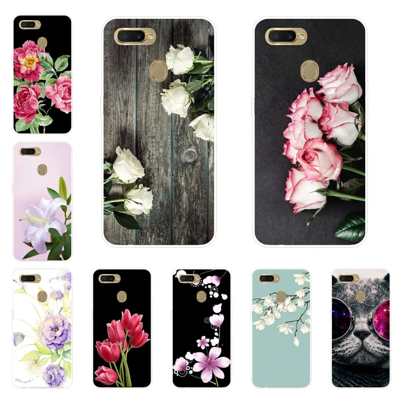 For OPPO A7 Case Silicon Pretty rose Painting Soft TPU Back Cover for OPPOA7 Phone protect Bags shell |