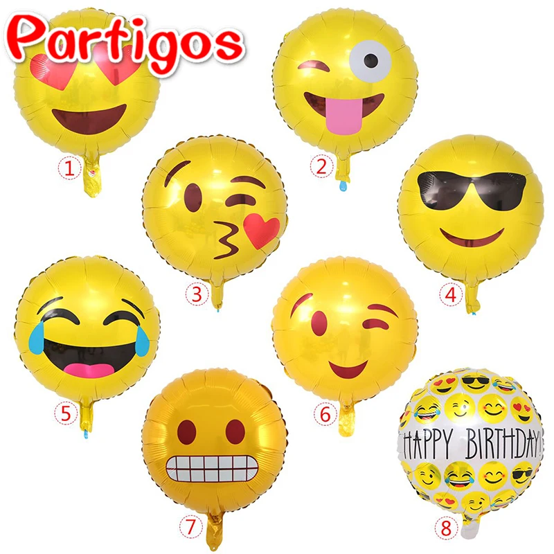 

10pcs 18inch emoji foil balloon wechat QQ expression helium balls bubble birthday wedding party decoration home kids toys