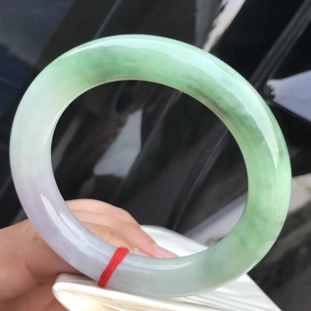

Only One !55.8MM Certified (Grade A)100% Natural Green Jadeite JADE Bracelet Women Bangle 72708