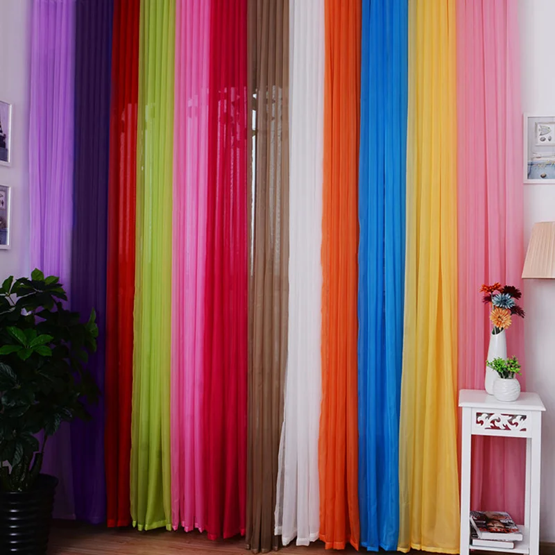 

12 Valances Colors Floral Tulle Voile Door Window Curtain for bathroom windows bed room windows 1x2M