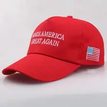 Унисекс хлопковая бейсболка Make American Great Again слоган США вышитый Одноцветный Регулируемый балахон