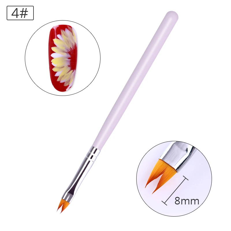 1 шт., градиентная УФ-Гелевая Кисть для рисования, Мягкие кисти, розовая ручка, для маникюра, для дизайна ногтей, ручка для переноса, инструмент для маникюра - Цвет: 4
