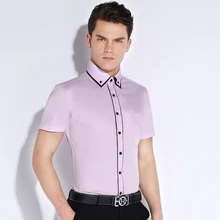 Фирменная Новинка Для мужчин футболка с коротким рукавом Повседневное Slim Fit Летний стиль Модный деловой Бизнес Мужской платье рубашка хлопок плюс Размеры 4XL