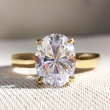 Великолепное 1,2 карат ct DF цвет лаборатория Выращенный Овальный муассанит кольцо с бриллиантами пасьянс обручальное кольцо 9 к желтое золото