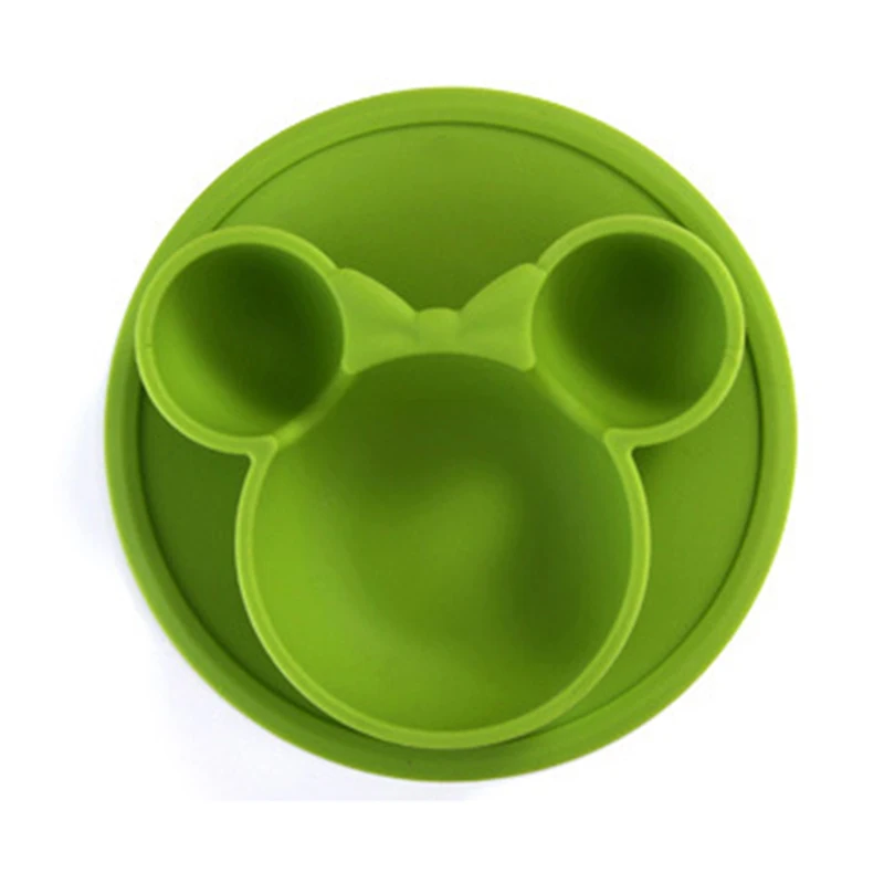 Детская силиконовая тарелка Посуда Нескользящая чаша для хранения продуктов твердый милые блюда дети Экологичные Детские тренировочные столовые приборы