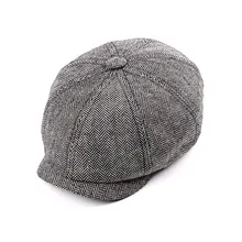 ¡Novedad de 2019! Gorra Newsboy, Boina, sombrero para hombre y mujer, sombrero de Tweed Gatsby octogonal, negro, blanco, espiguilla, sombreros de hiedra Vintage