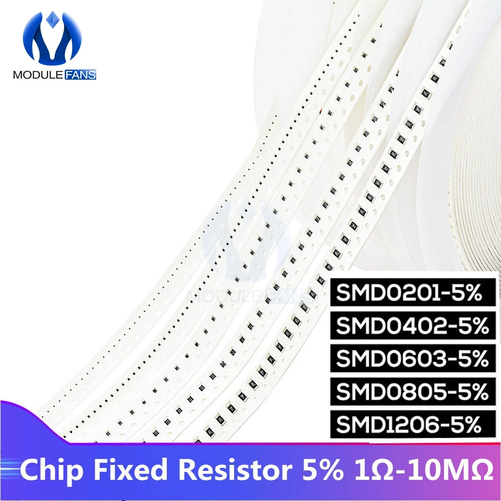 

1700pcs Chip Fixed Resistor SMD0201 SMD0402 SMD0603 SMD0805 SMD1206 Resistor Assorted Kit 1ohm-10Mohm Diy Electronic Thick Film