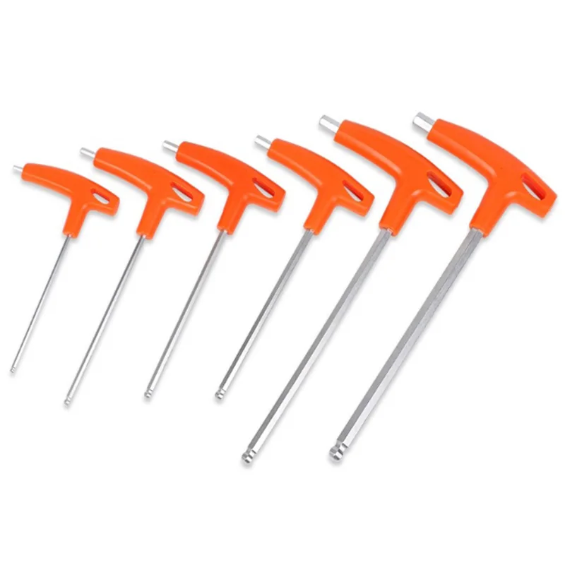 

8Pcs/Set Chromium-Vanadium Steel T Type Hex Wrench Repairing Hand Cr-V Hexkey With Ball Head Wrench Set