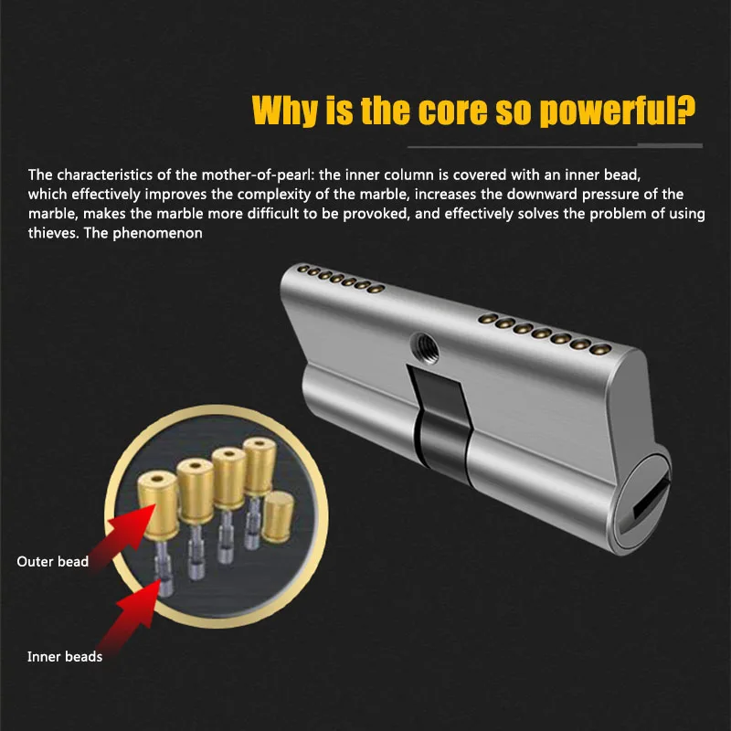 Универсальная Противоугонная сердцевина дверного замка домашний супер c-класс замок сердечник цилиндрической двери ворота замок Подлинная d-класс сердечник замка 65 мм-110 мм