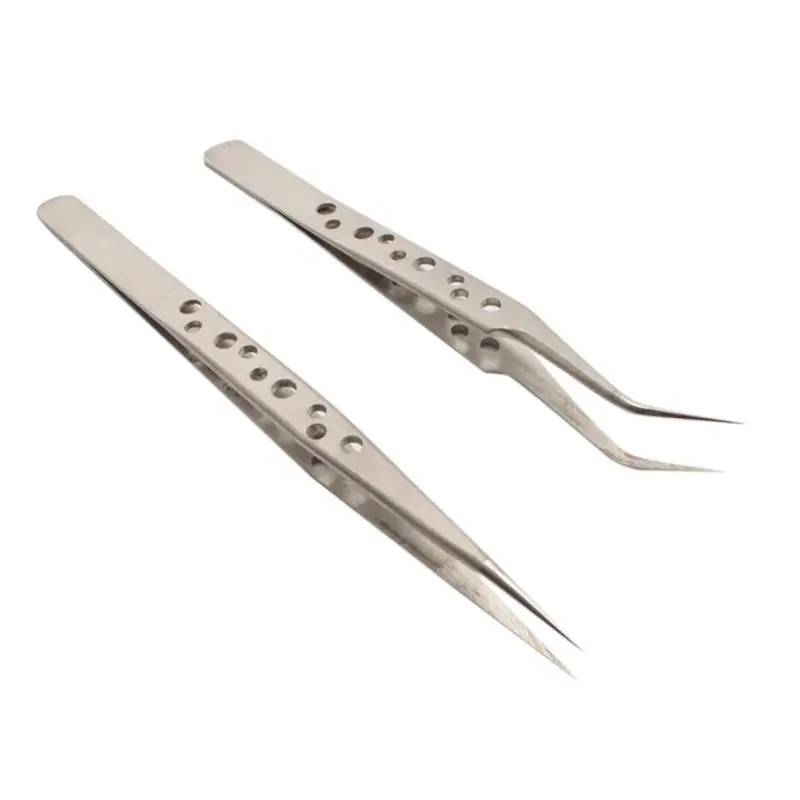 

Electronics Industrial Tweezers Anti-static Curved Straight Tip Precision Stainless Forceps Phone Repair Hand Tools Sets