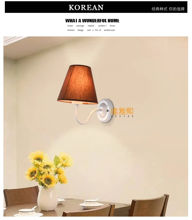 XC-6026 fabric lampshade wall lamp (6)_A