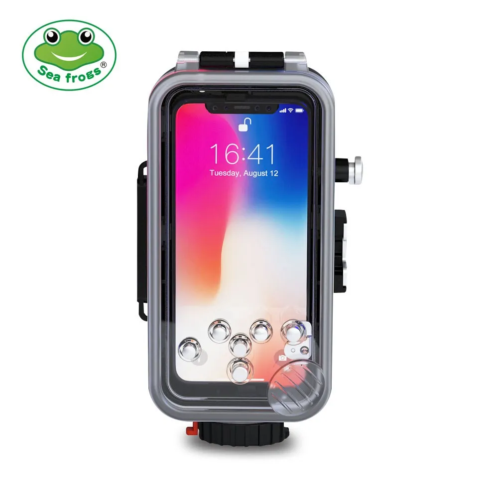 Seafrogs Diving Phone Housing Case For iPhone X 60m Professional Waterproof Protective Cover Color Filter Shoot Bright Photo