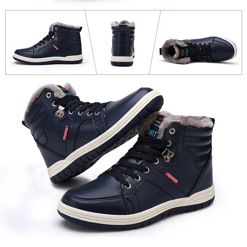 Winter Männer Schuhe Warme Schnee Stiefel Männer Wasserdichte PU Military Stiefel Mode Baumwolle Schuhe Gleitschutz Stiefeletten Zapatos De Homre