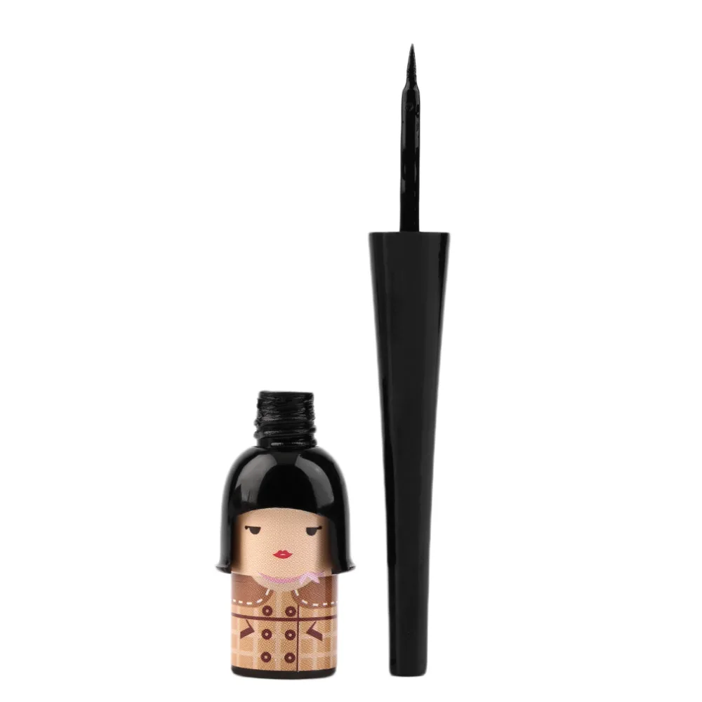 1 шт. Женская милая кукла Лаки, черная водостойкая жидкая подводка для глаз, ручка для макияжа, модная для макияжа, мода