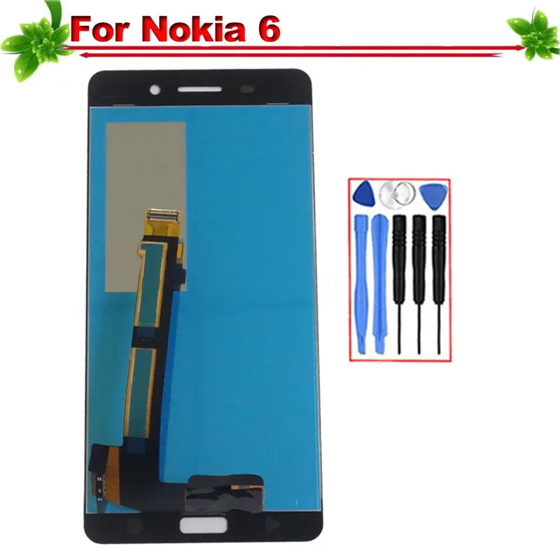 

Tested for Nokia 6 TA-1021 TA-1033 TA-1025 LCD Display Touch Screen Digitizer Full Assembly Replacement for Nokia 6 LCD Display