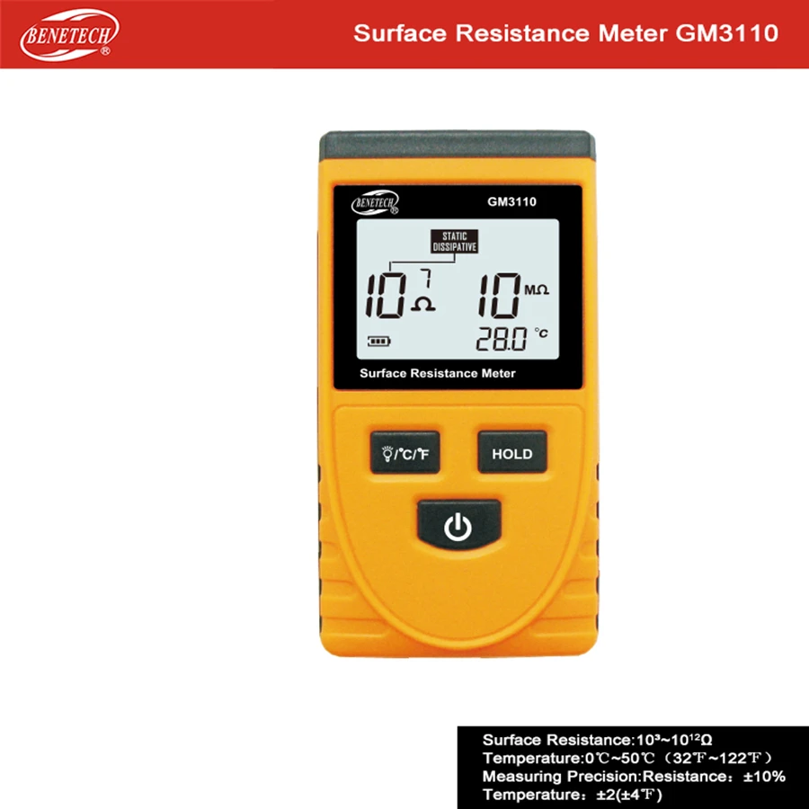 

Surface Resistance Meter Handheld Earth Resistance Meter Lcd Display Ohm meter come with Ground wire