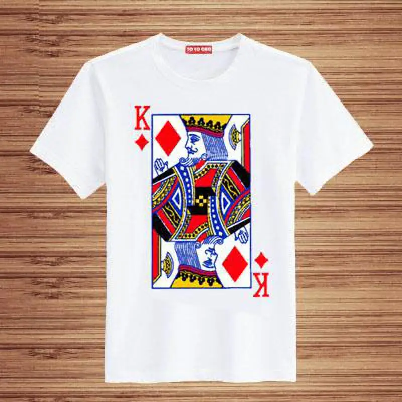 

Zuolunouba 2019 New Casual Tees Playing Cards Harajuku Women T-shirt Print O-neck Short Sleeve Summer Tops White