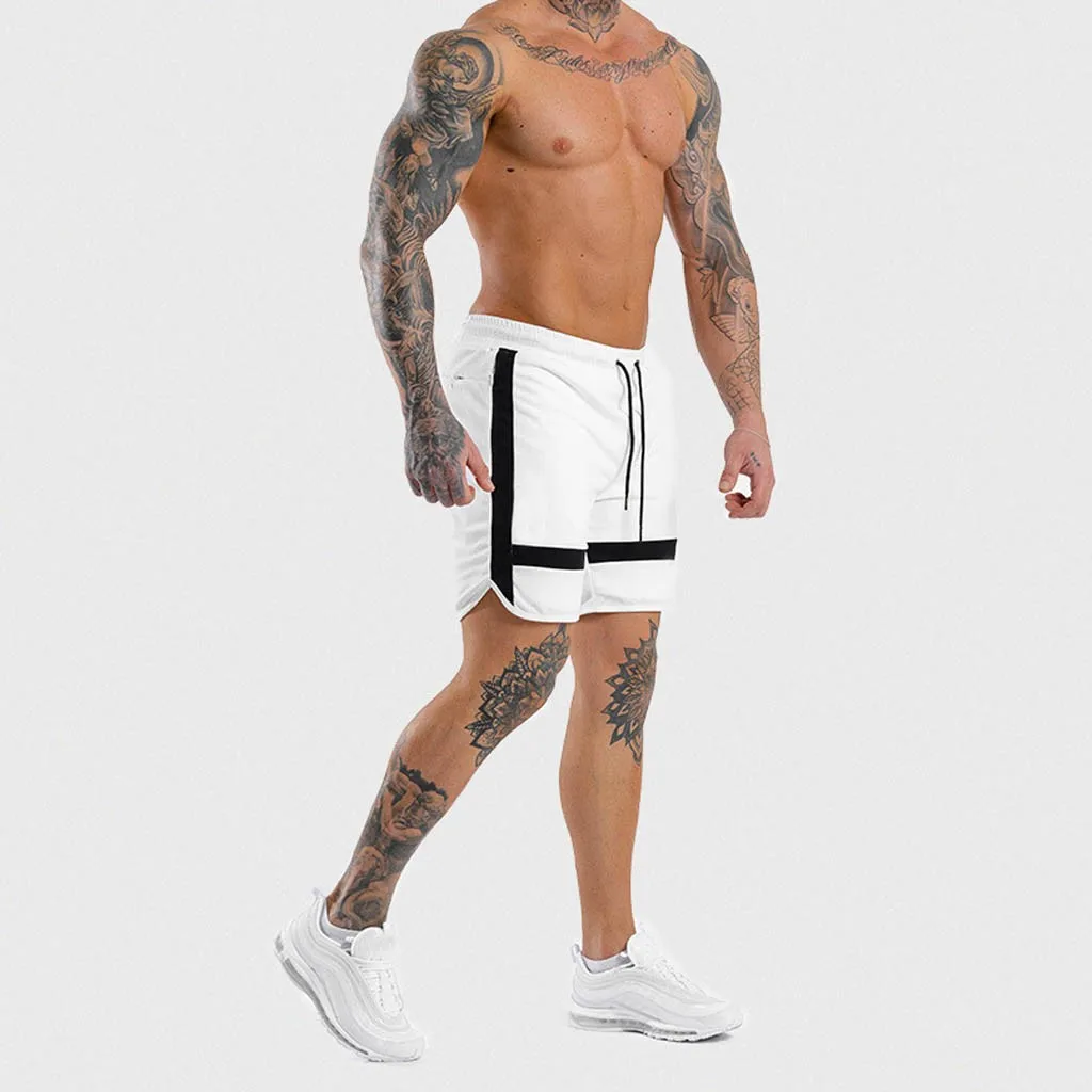 Qlng мужские шорты спортивные беговые хип-хоп брюки повседневные спортивные укороченные брюки
