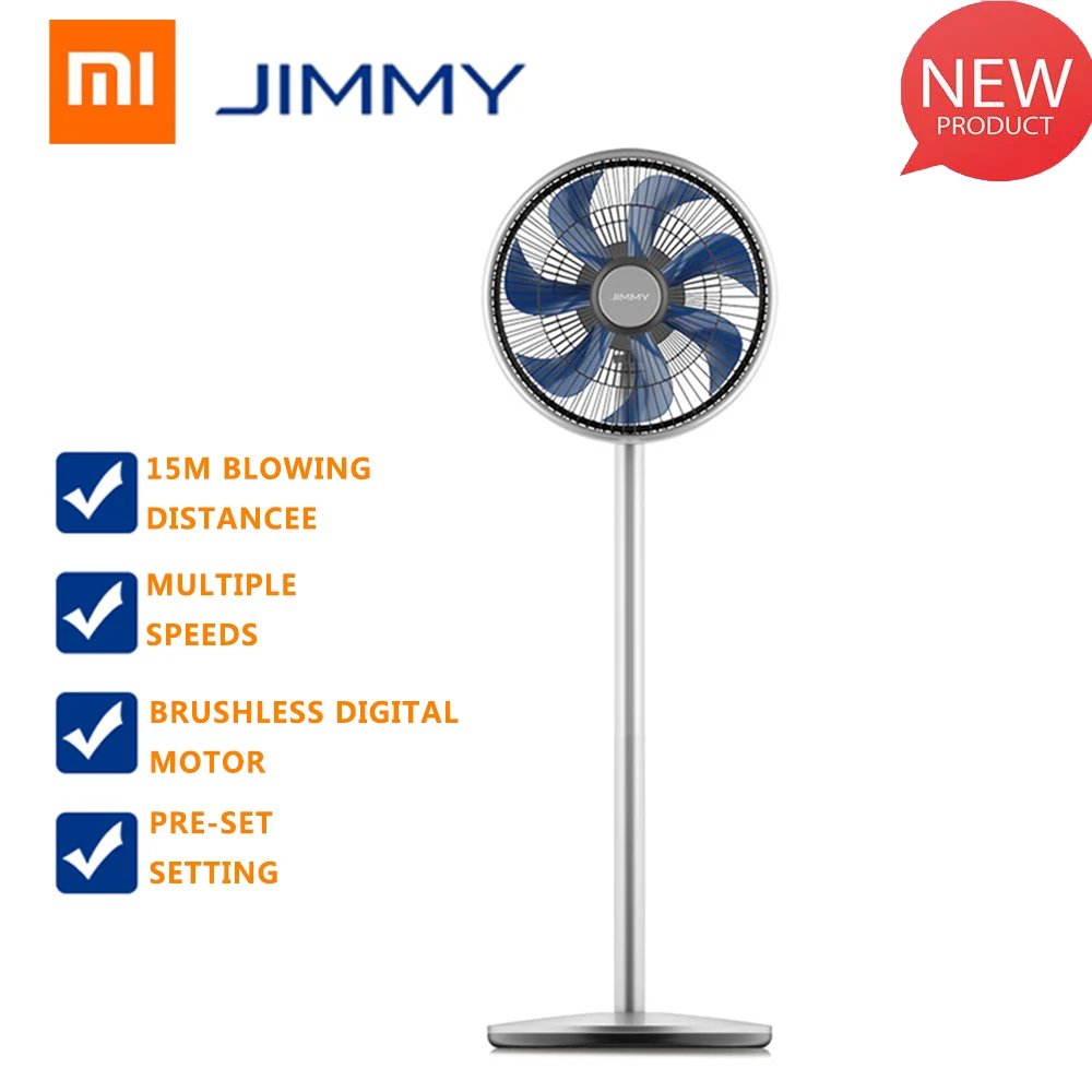 

New Arrival JIMMY JF41 Electric Smart Fan Oscillation 15M Blowing Distance Multiple Wind Modes Pre-Set Setting Floor Fan