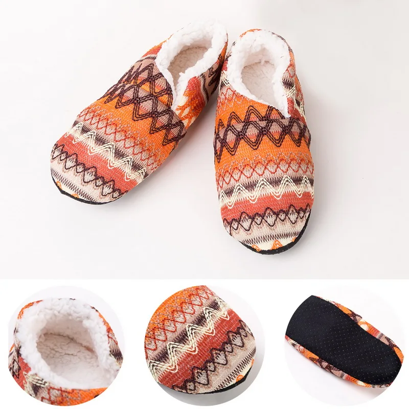 

SHUJIN 2018 Christmas Winter Wool Woman Home Slippers Indoor Soft Socks Shoes Warm Cotton Slipper Plush Insole Anti-Skid Sole