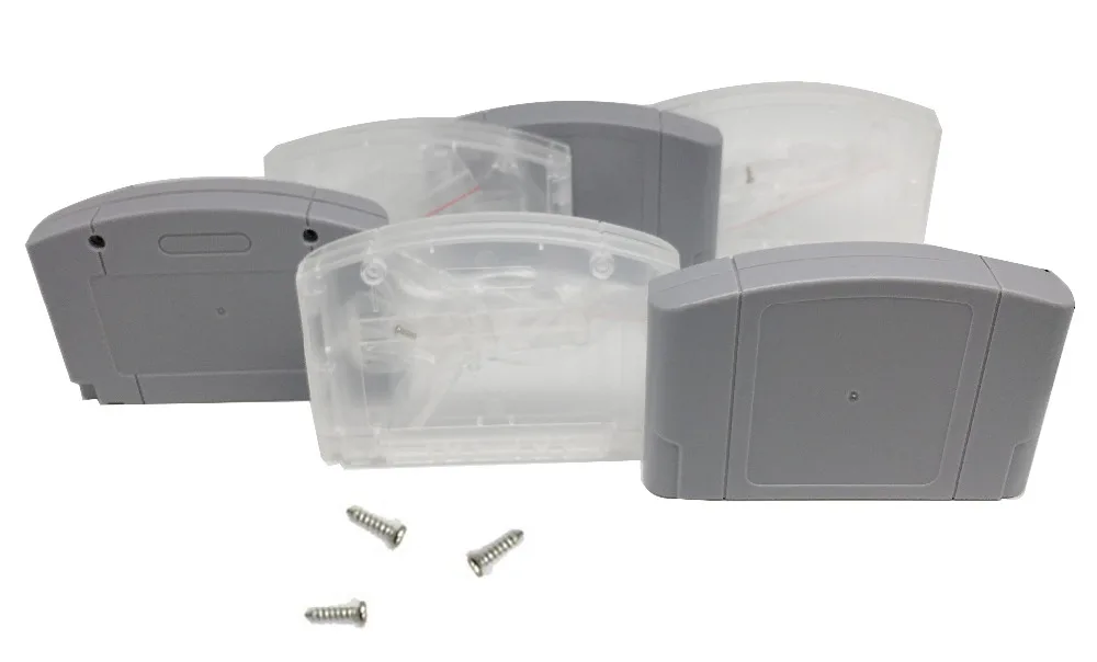 

Ruitroliker 6pcs/set Housing Case Cartridge Card Shell Cover with screws For N64 in Gray and Clear color -US Version