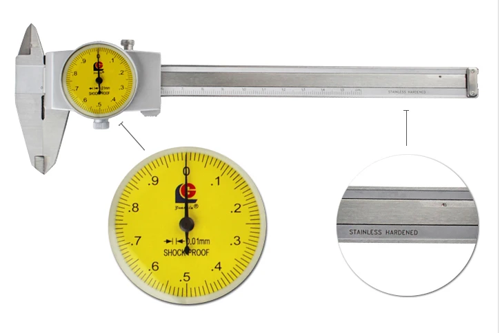 0-150 мм Guanglu Штангенциркули высокой точности 0,01 мм из нержавеющей стали Paquimetro Штангенциркули измерительные приборы
