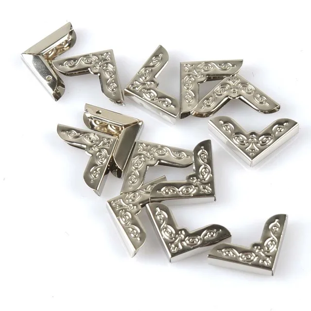 

50Pcs silver Metal Book Corner Trilateral Albums Menus Folders Box Corner Protectors For Decor Decoration 21x21x3.5mm CP1812