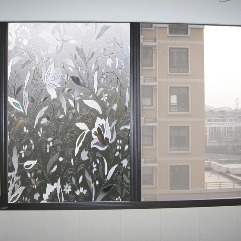 Новая матовая домашняя Защитная пленка для защиты от солнечных лучей DIY Тюльпан Цветок Стеклянная наклейка электростатическое окно пленка 45x100 см