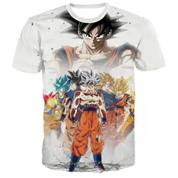 2019Men's 3D футболка Dragon Ball Z Ultra инстинкт Гоку Супер Saiyan бог синий Вегета принт Летнее платье с героями мультфильмов футболки ликар FLY