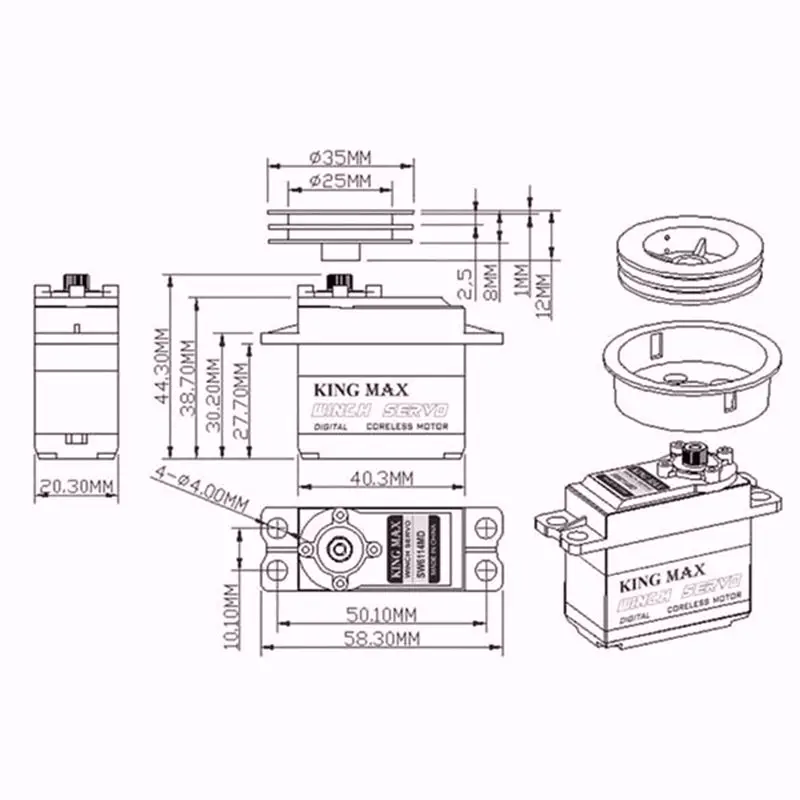 KINGMAX SW5513 10кг. см Парусная лебедка Anolog Servo 55 г 4MA 6MA Полный металлический механизм