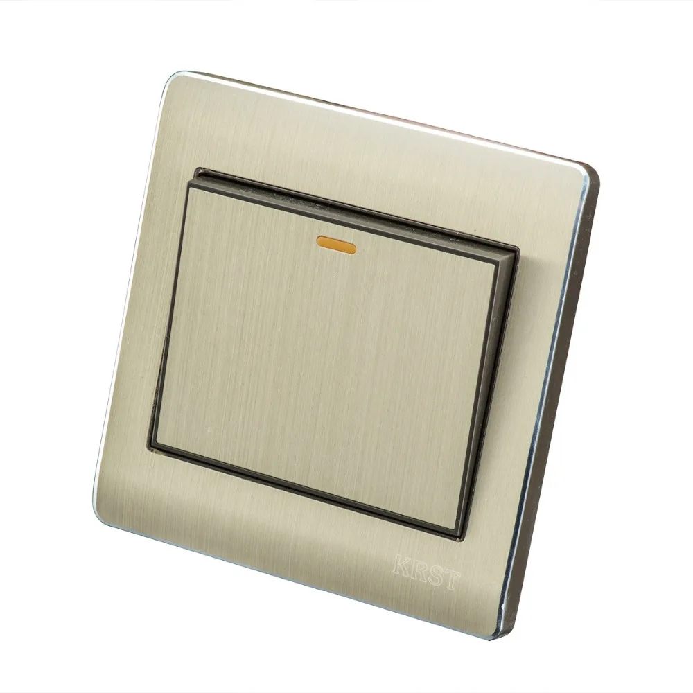 

Home Wall Switch Socket, 86-Type Concealed Gold, Open A Double Control Switch Panel, 10A PC110-250V