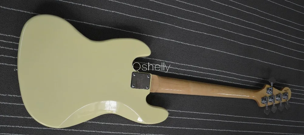 Высокое качество QShelly custom cream milk 5 струн белый переплет 20 ладов Миллер джазовый