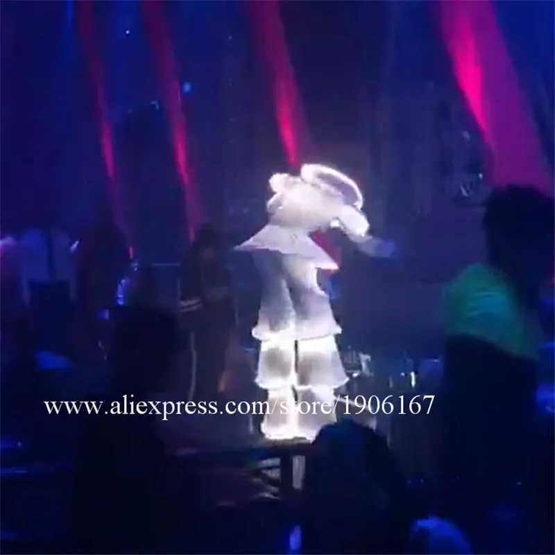 Новейший костюм робота со светодиодной подсветкой для вечеринки светящийся