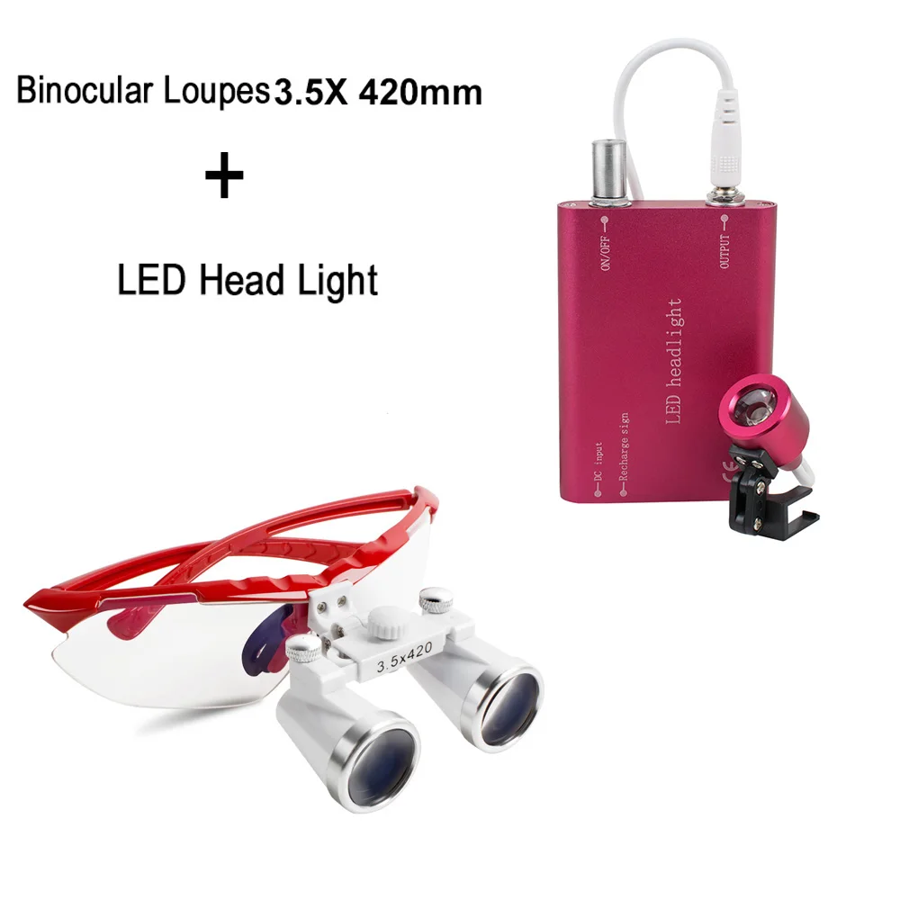 Red 3.5X 420mm Dental Surgical Medical dental Loupes dental glasses