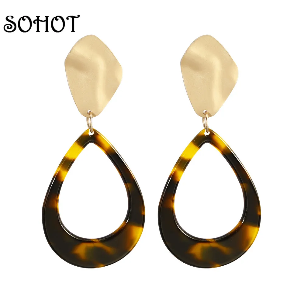 Женские ажурные серьги-капельки SOHOT модные серьги из сплава уксусной кислоты в