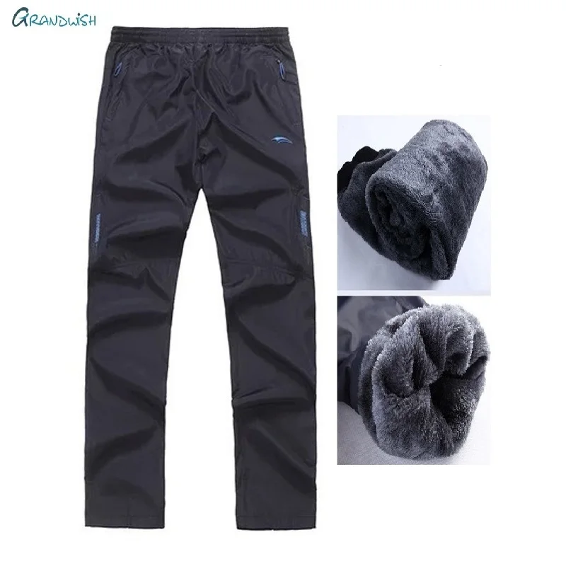 

Sportwear Winter Warm pants for men Straight Fleece Thick Pants Elastic Waist Men's Fleece Pants Heavyweight Plus Size , ZA072