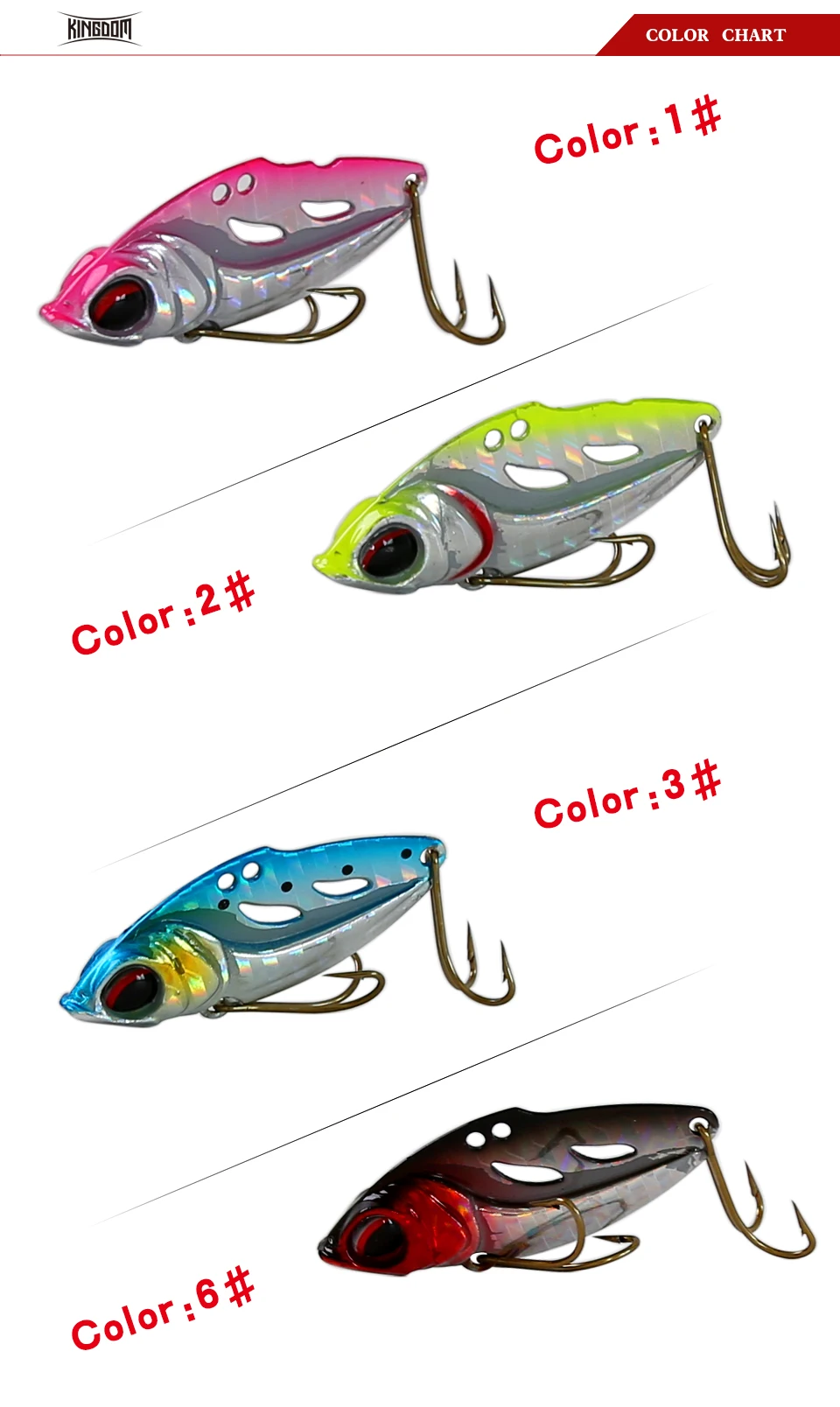 Kingdom Multi Fishing Lures Metal VIB Spoon Bait 8g37mm 10.5g41mm 14g46mm Sinking Fishing Tackle Pesca Artificias Baits Model 4004 (3)