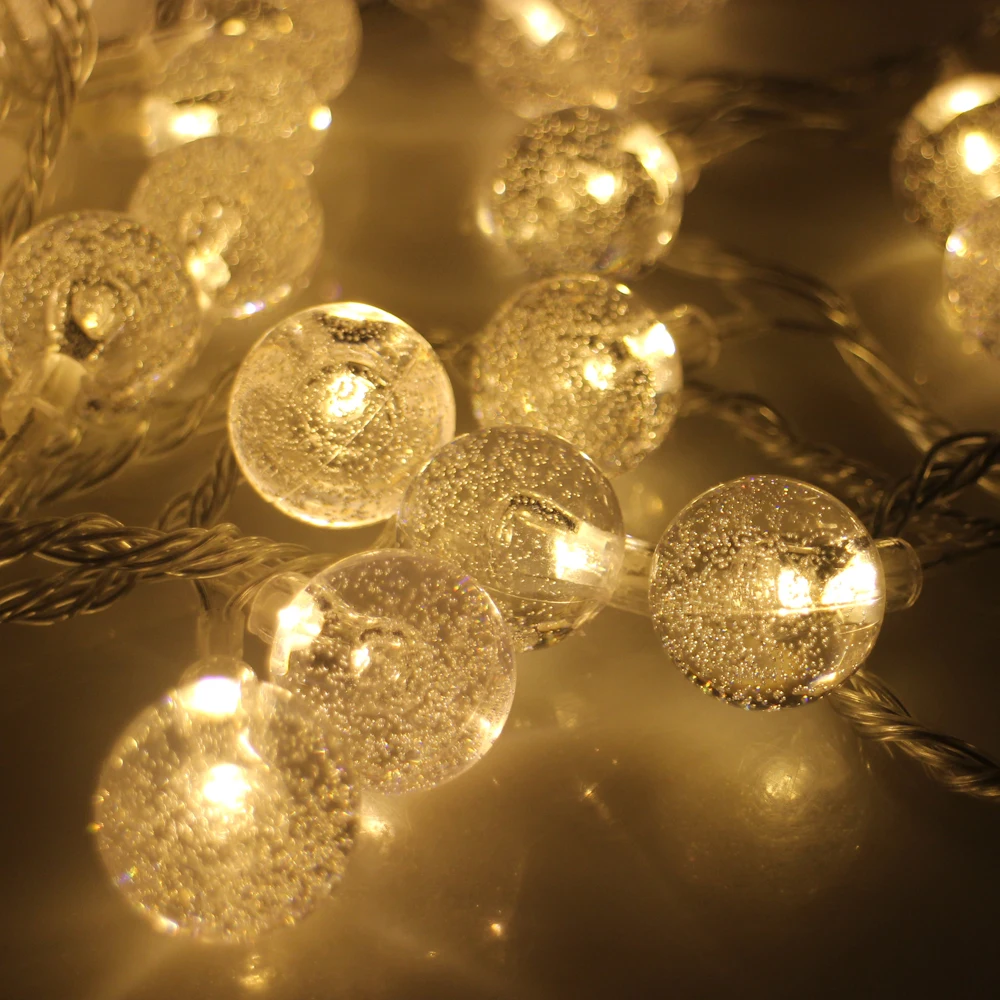 

2016 AC110V 8Modes 10M 100LED Led Fairy String Lights Decoration Garland Wedding Crystal Ball Light With Plug The Tail US
