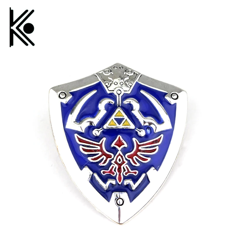 

free shipping Hot Game The Legend of Zelda Hylian Shield Brooch Metal High Quality environmental Jewelry Nice Gift