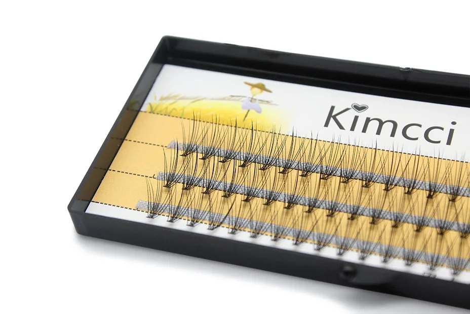 Kimcci натуральные длинные индивидуальные вспышки ресницы кластерные накладные ресницы 60 пряди/коробки макияж 10D наращивание ресниц норки прививка