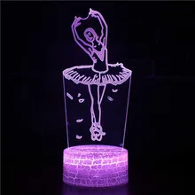 Спортивная серия 3D 7 цветов Изменение USB Спальня прикроватные стереовидение лампы Акриловые ночник настольная лампа
