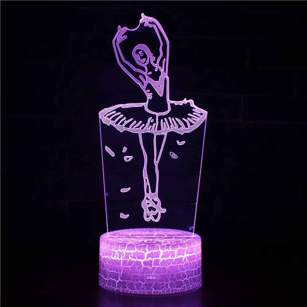 

Sports Series 3D 7 Colors Changing USB Bedroom Bedside Stereo Vision Lamp Acrylic Night Light Desk Lamp