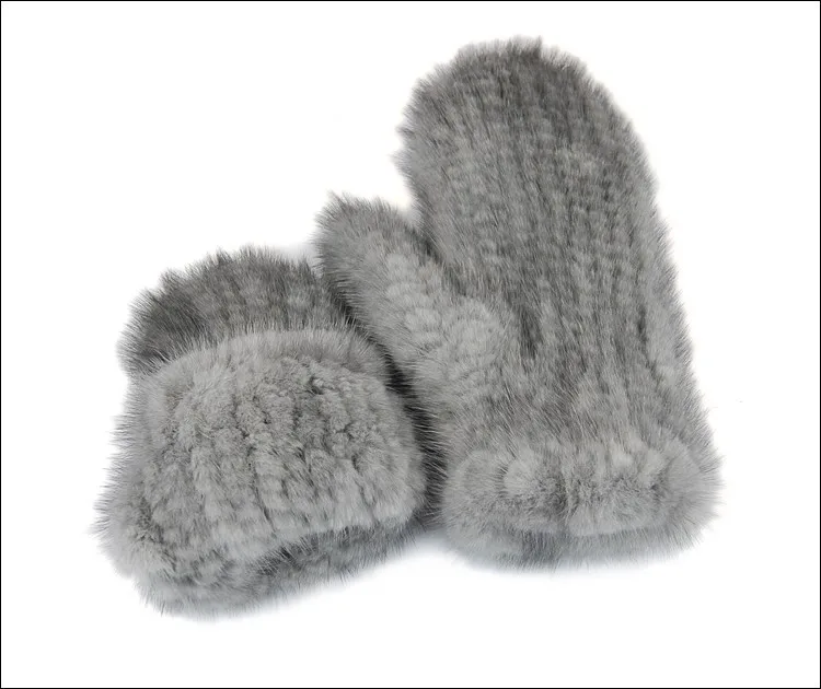 Из натуральной норки Мех животных перчатки Прихватки для мангала рукавица Мех животных Дизайн для этой зимой 6 цветов