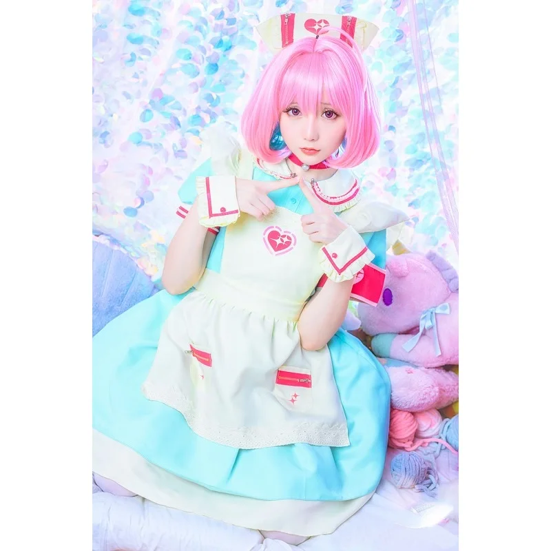 

Anime THE IDOLM@STER CINDERELLA GIRLS Cosplay Yumemi Riamu Cosplay Costume Maid Outfit Women Uniform Apron Dress Full Set Custom