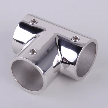 

DWCX New Stainless Steel 1" Rail Fitting 3 way 90 Degree Tee Hardware 2.5 x 5.4 x 5.1cm for Boat Marine Bimini Top Yacht Ship