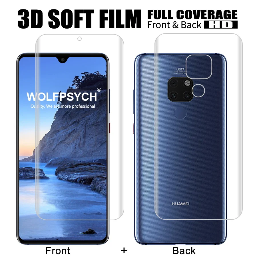 

Front + Back Soft Film For Huawei Mate 10 Pro Screen Full Cover Protector For Mate 20 Lite Silicone Hydrogel Sticker