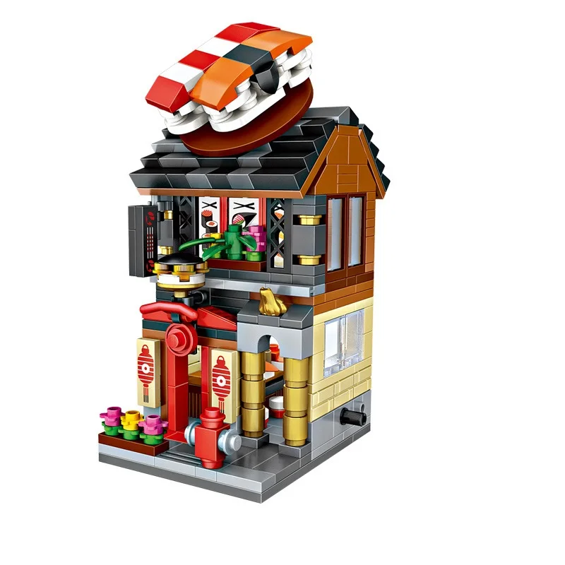 411 шт. книжный магазин мелкие частицы концентрированный building block игрушки мини street