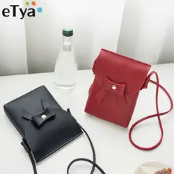 ETya лук Crossbody сумки для Для женщин Повседневное мини Карамельный цвет сумка для девочек клапаном искусственная кожа Сумка Мода телефон сумка